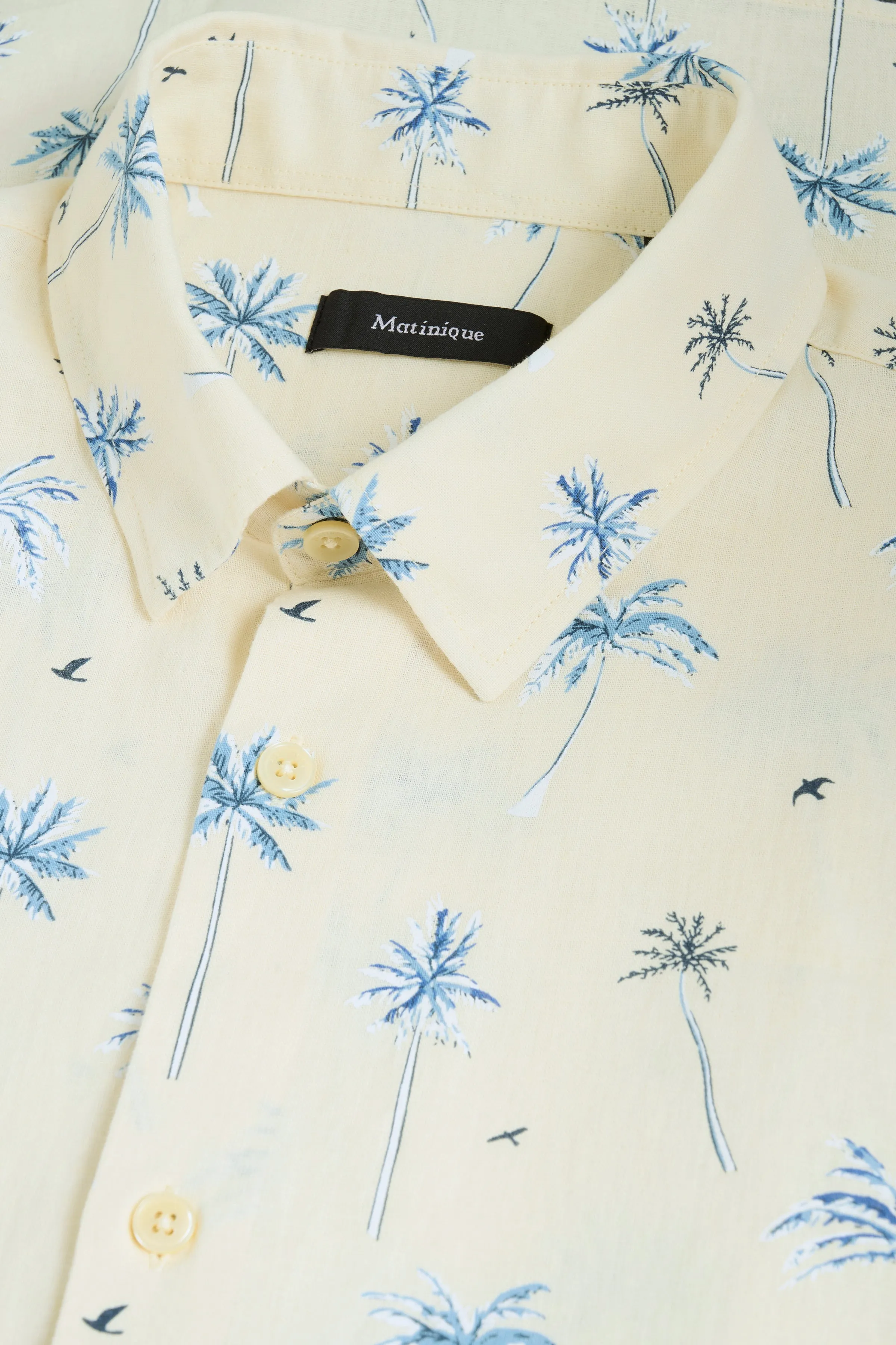 Matinique® MAKlampo BB Linen Blend Print S/S Shirt/Off White - HS24 SALE