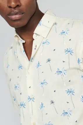 Matinique® MAKlampo BB Linen Blend Print S/S Shirt/Off White - HS24 SALE