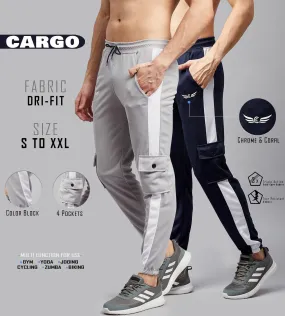 Men Colorblock Grey/Dark Blue Hiking Track Pants (Pack of 2)