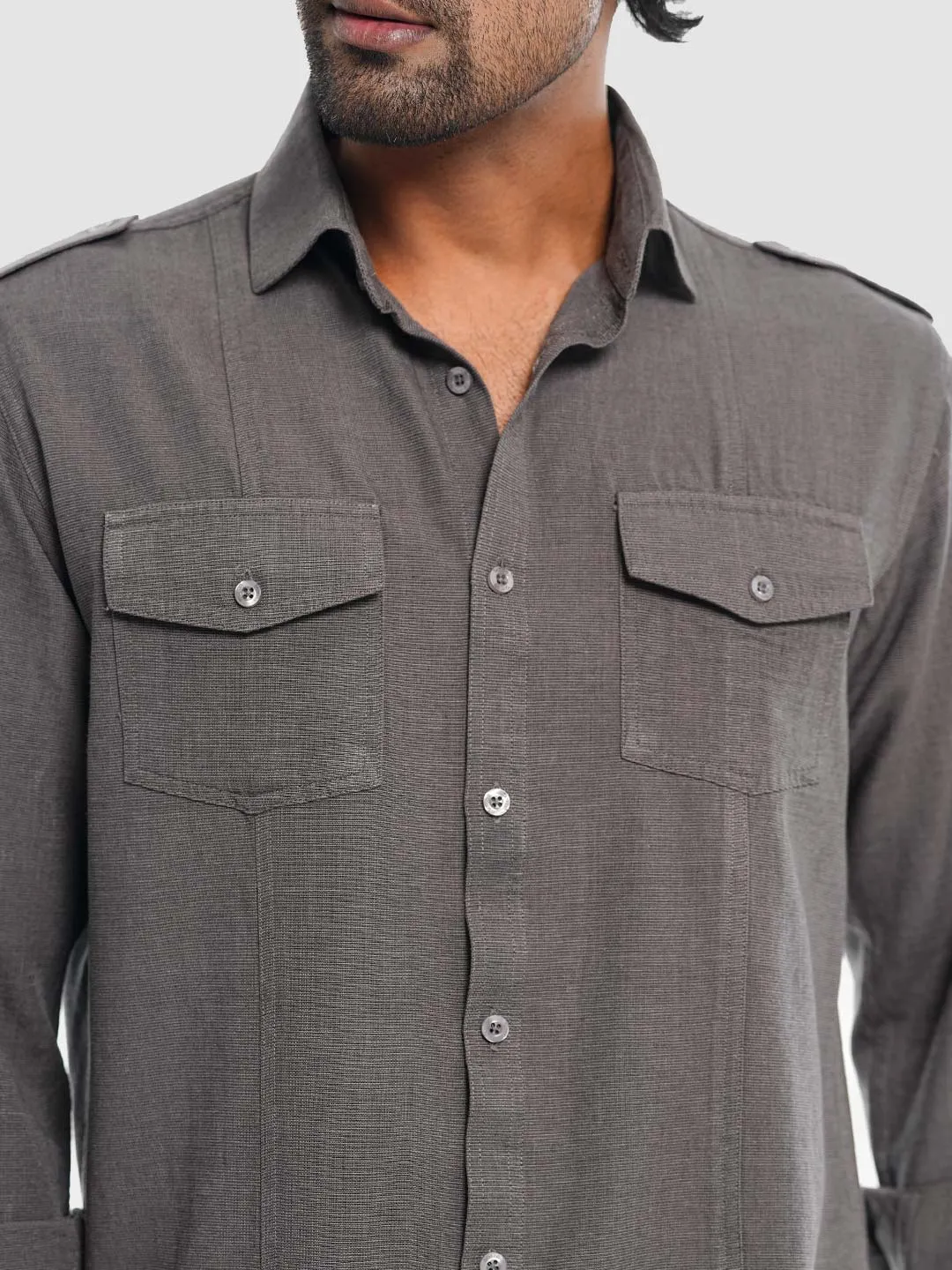 Men's Casual Full Sleeve Shirt in Olive