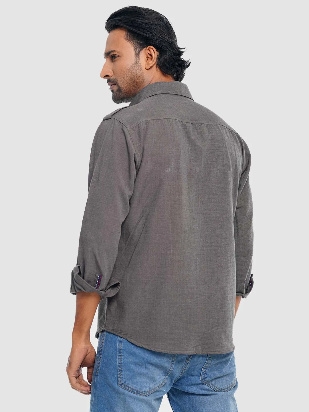 Men's Casual Full Sleeve Shirt in Olive