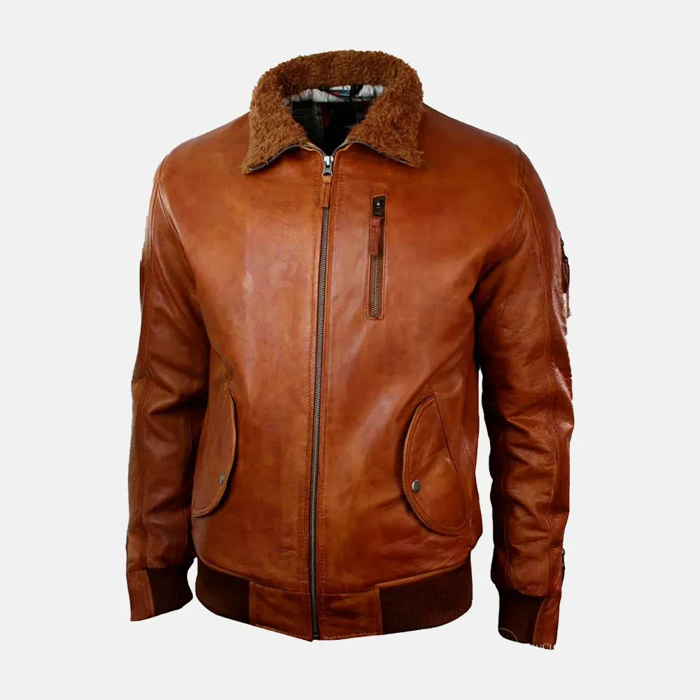 Mens Furry Leather Jacket With Hoodie