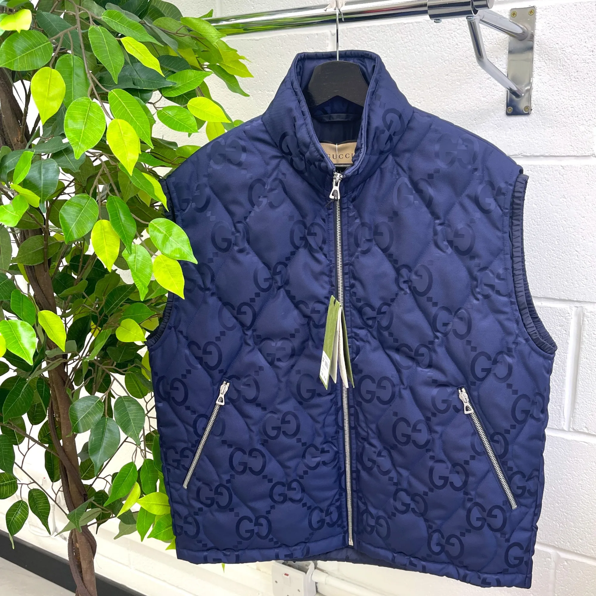 Men's Gg Jumbo Monogram Gilet Navy Size IT 48 / M