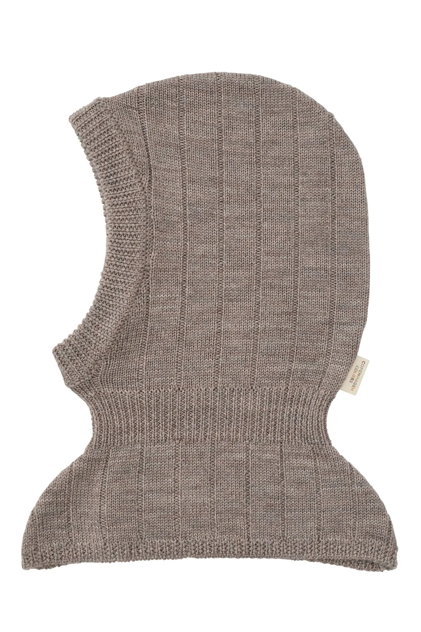 MERINO RIB KNITTED BALACLAVA - NATURAL MELANGE