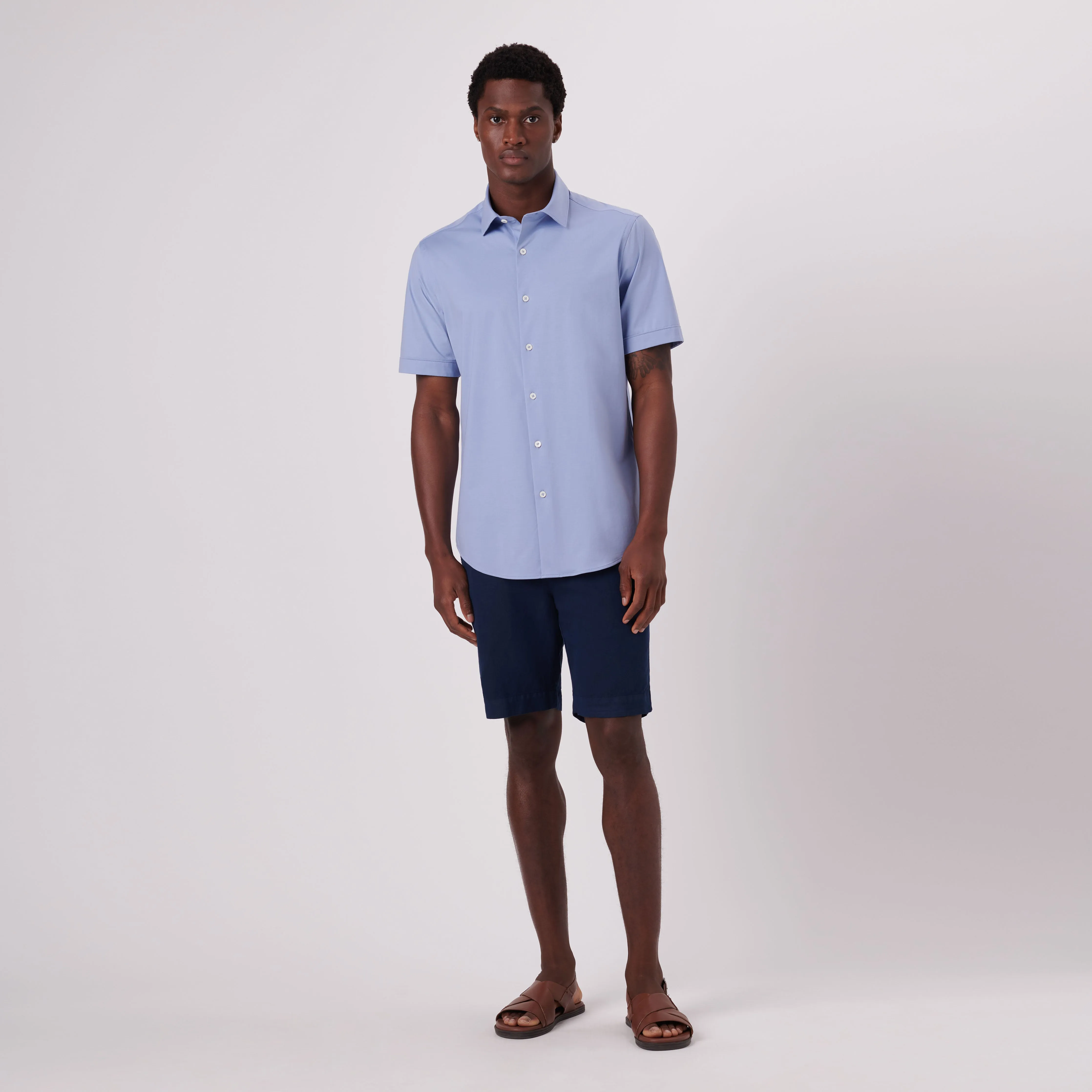 Miles Solid OoohCotton Short Sleeve Shirt