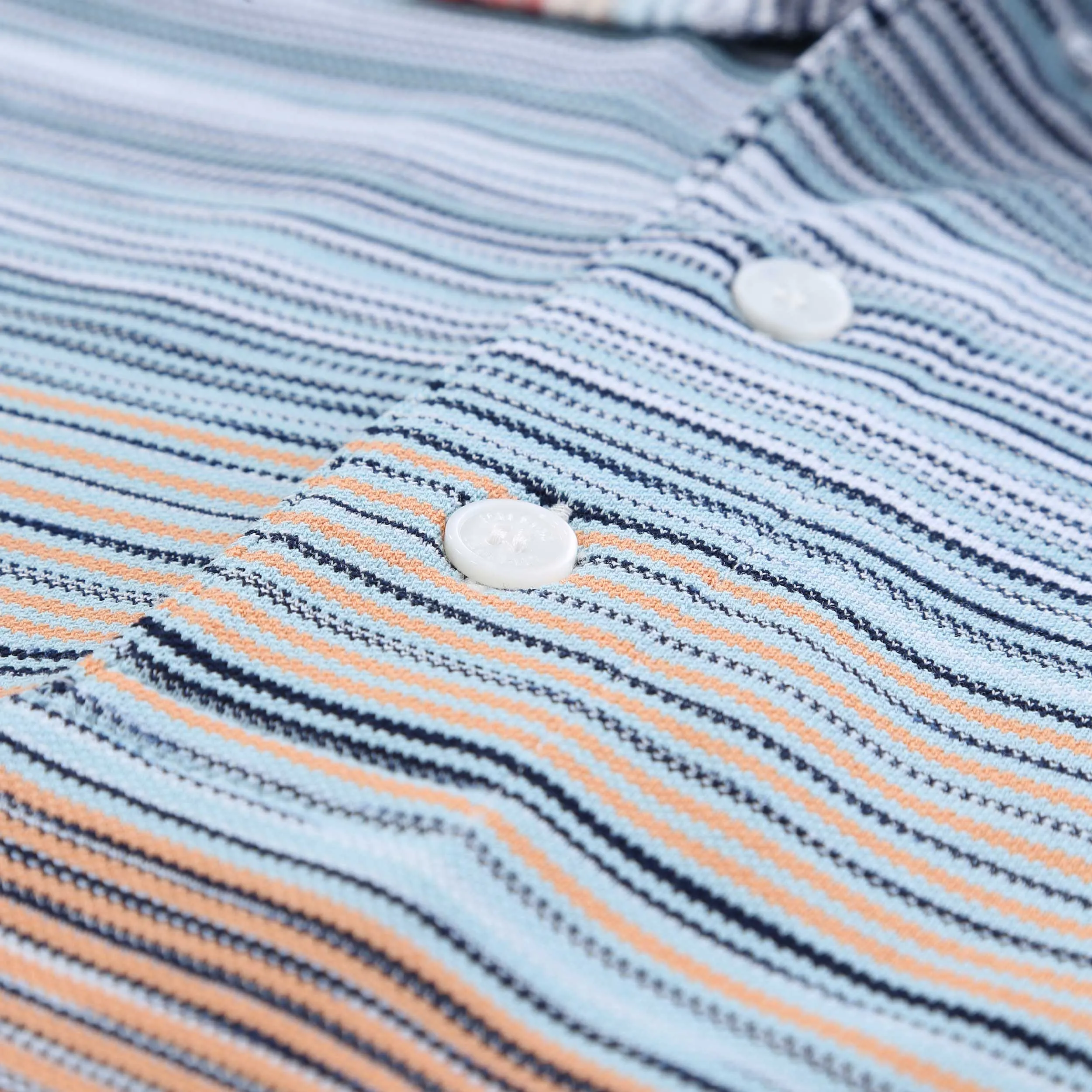 Missoni Stripe Polo Shirt in Blue, Orange & Red