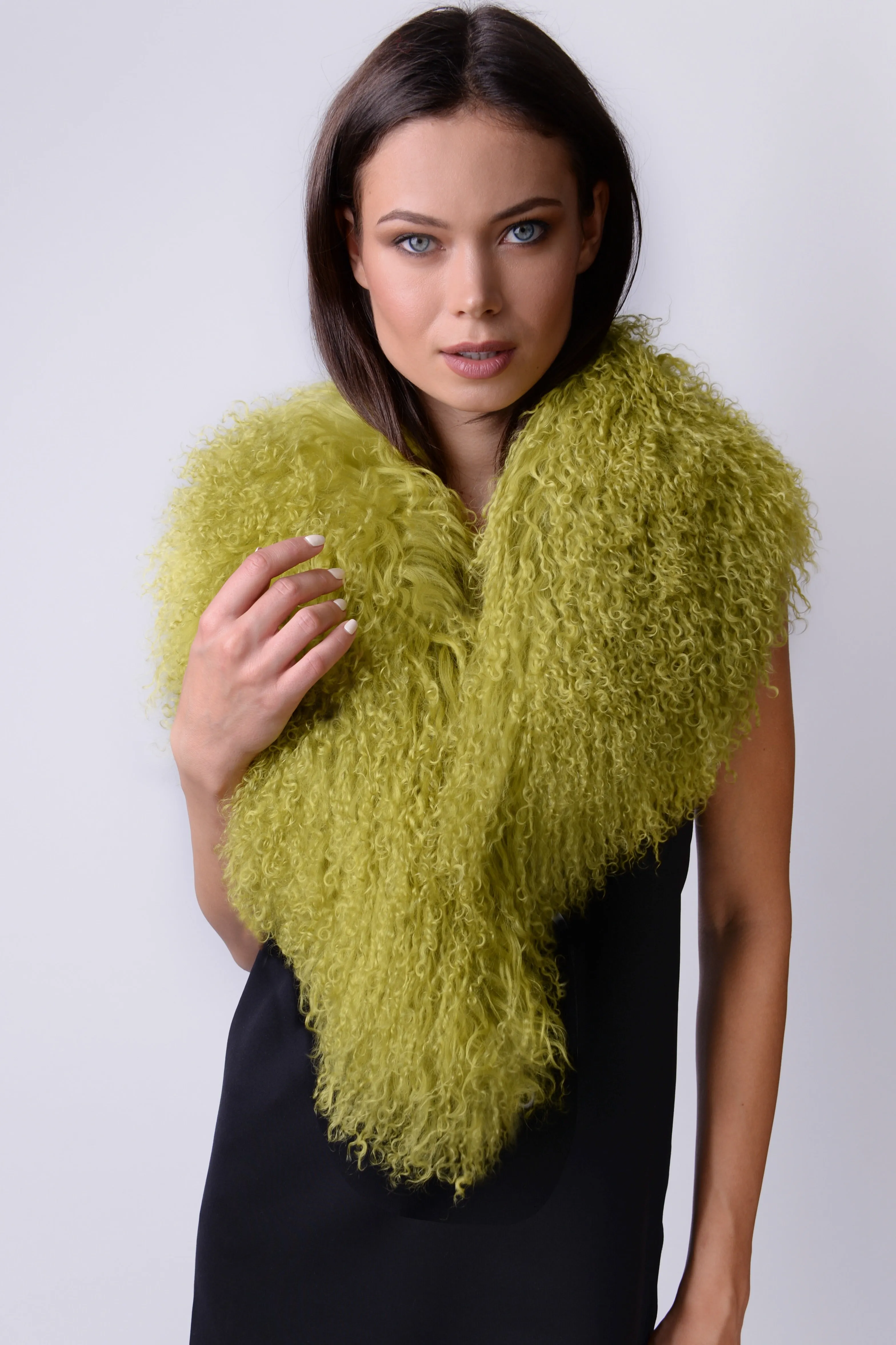 Mongolian Wear-3-Ways Shawl Golden Lime