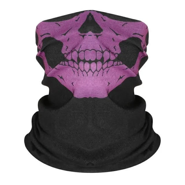 Motorcycle Mask Balaclava Skull Ghost Mask Biker Motor Face Shield Windproof Outdoor Face Masks Scarf Multi Wear Tube Bandana