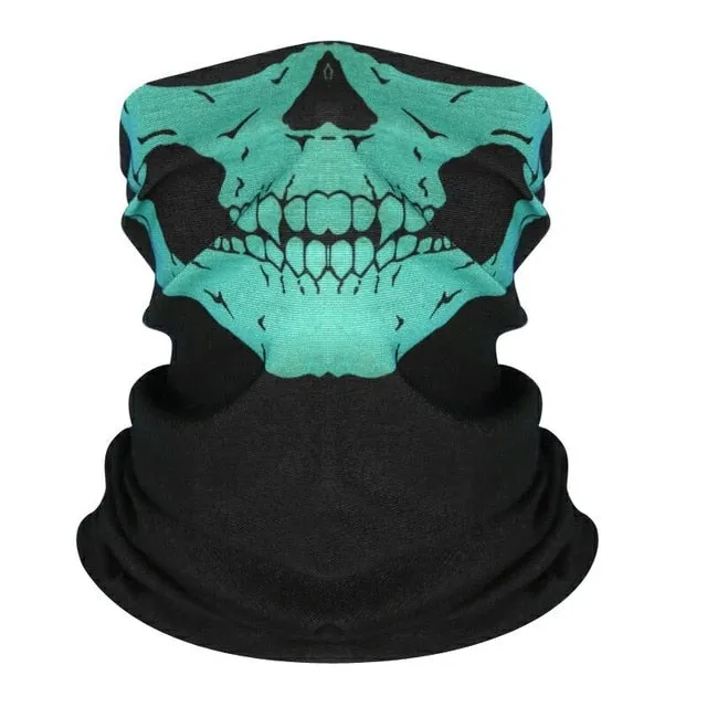 Motorcycle Mask Balaclava Skull Ghost Mask Biker Motor Face Shield Windproof Outdoor Face Masks Scarf Multi Wear Tube Bandana