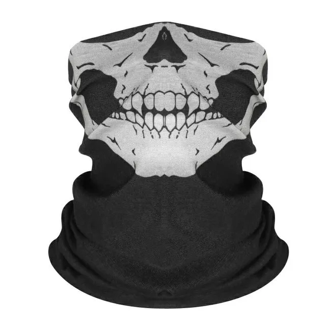 Motorcycle Mask Balaclava Skull Ghost Mask Biker Motor Face Shield Windproof Outdoor Face Masks Scarf Multi Wear Tube Bandana