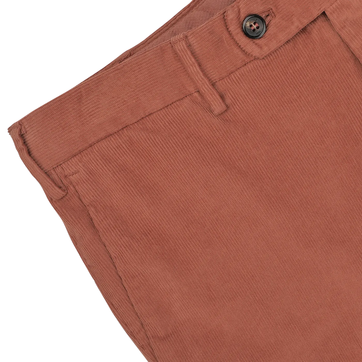 Muted Orange Cotton Corduroy High Comfort Chinos