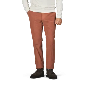 Muted Orange Cotton Corduroy High Comfort Chinos