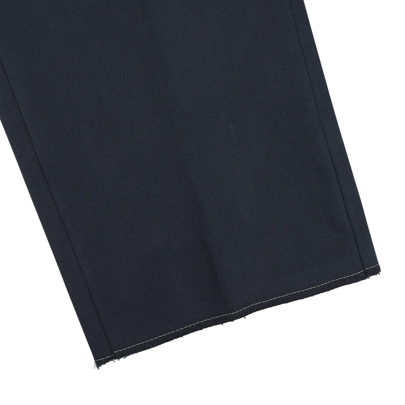 Navy Blue Cotton Twill Flat Front Trousers