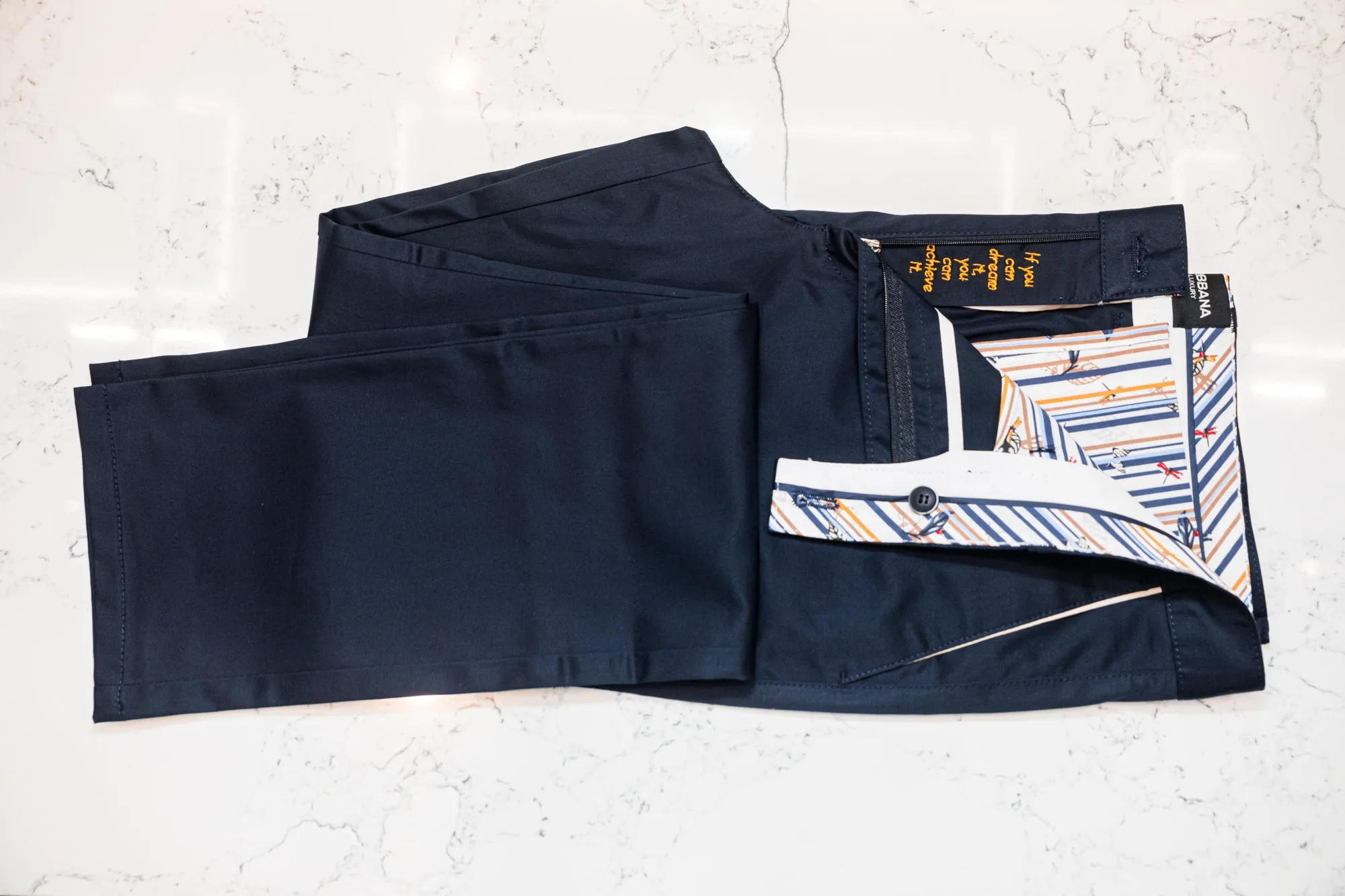 Navy Cotton Stretch Chinos