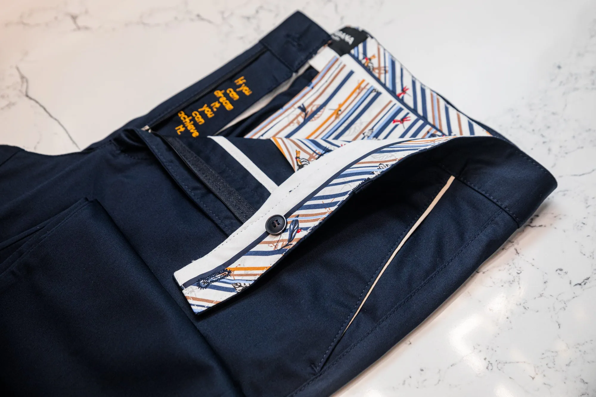 Navy Cotton Stretch Chinos