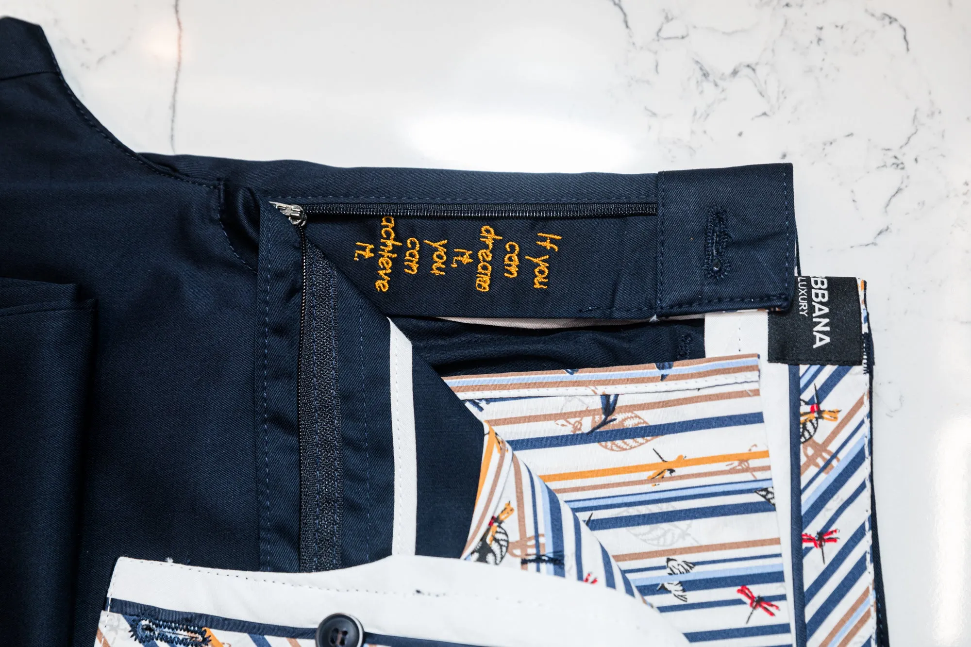 Navy Cotton Stretch Chinos