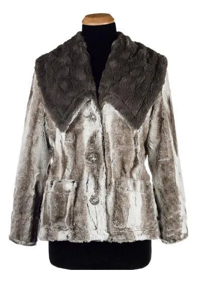 Norma Jean Coat, Reversible - Luxury Faux Fur in Birch with Cuddly Fur - Sold Out!