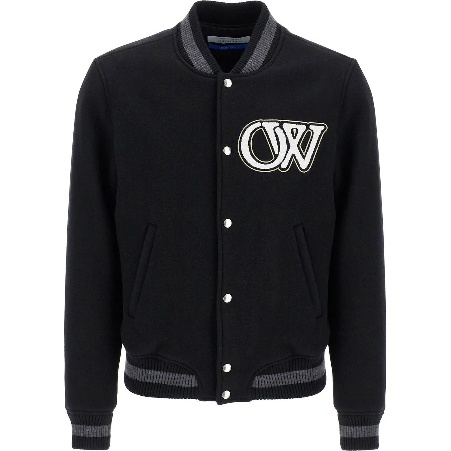 Off-White embroidered lettering varsity