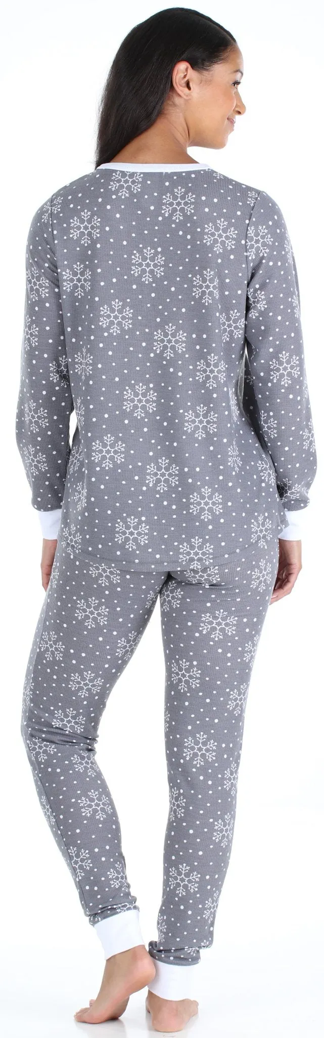 Olivia Rae Women’s Soft Thermal Long Sleeve Henley and Jogger Pants Pajama Set