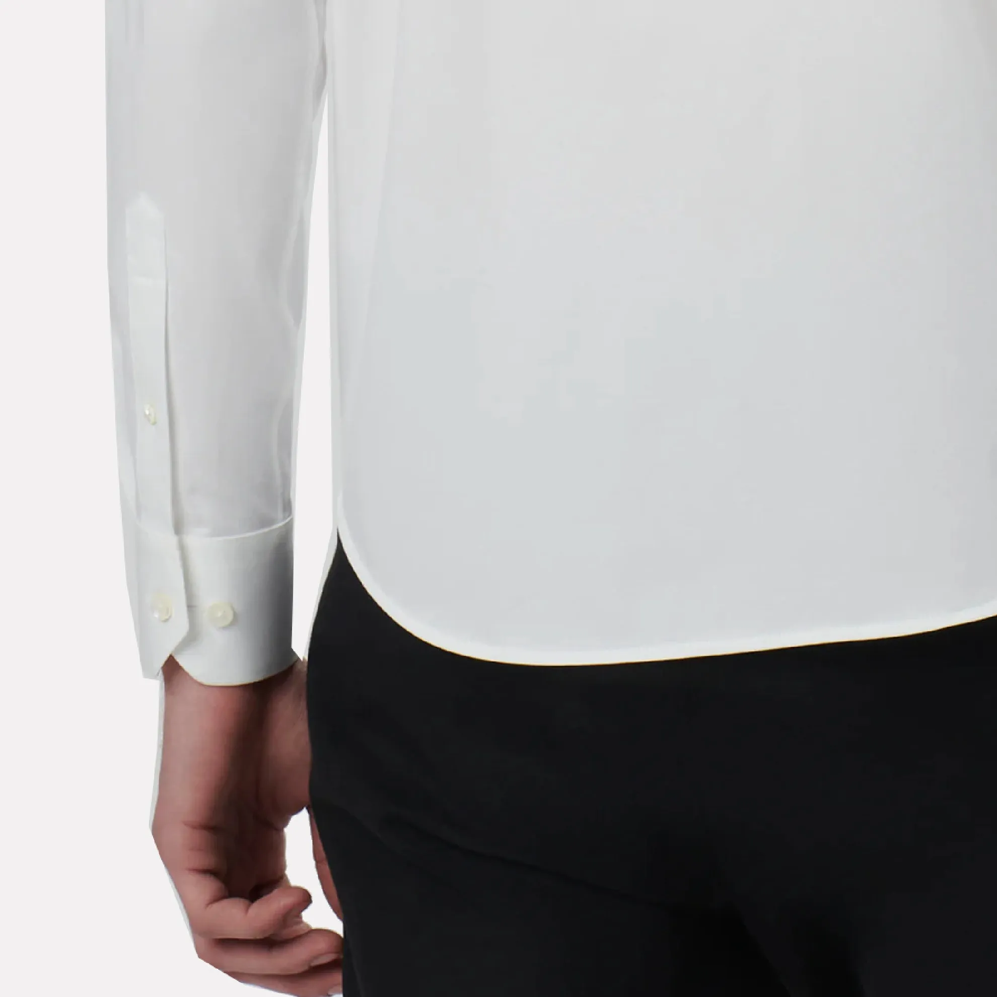 OOOHCOTTON® Tech Fabric Long Sleeve Shirt / White