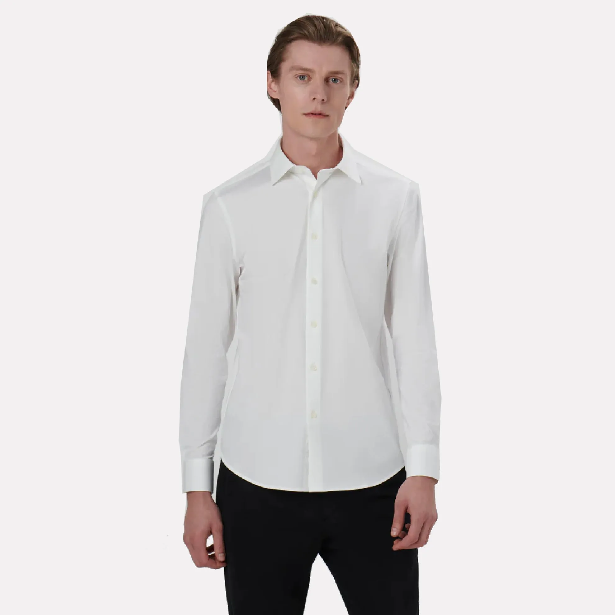 OOOHCOTTON® Tech Fabric Long Sleeve Shirt / White