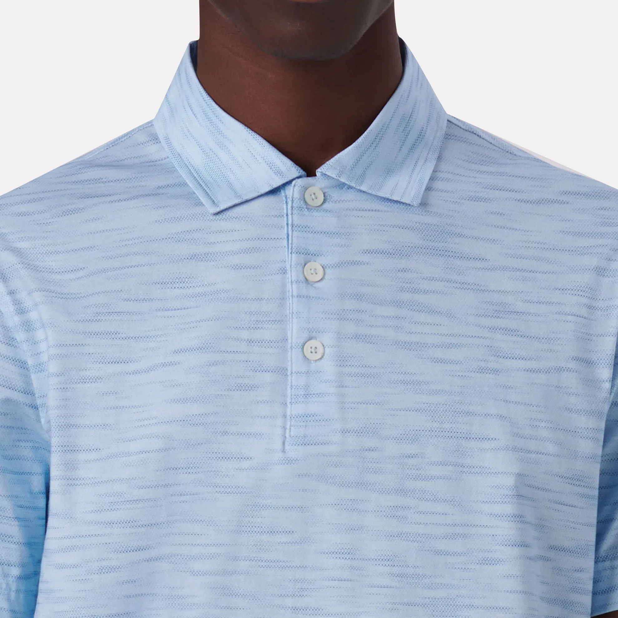 OOOHCOTTON® Tech Fabric Short Sleeve Polo / Sky