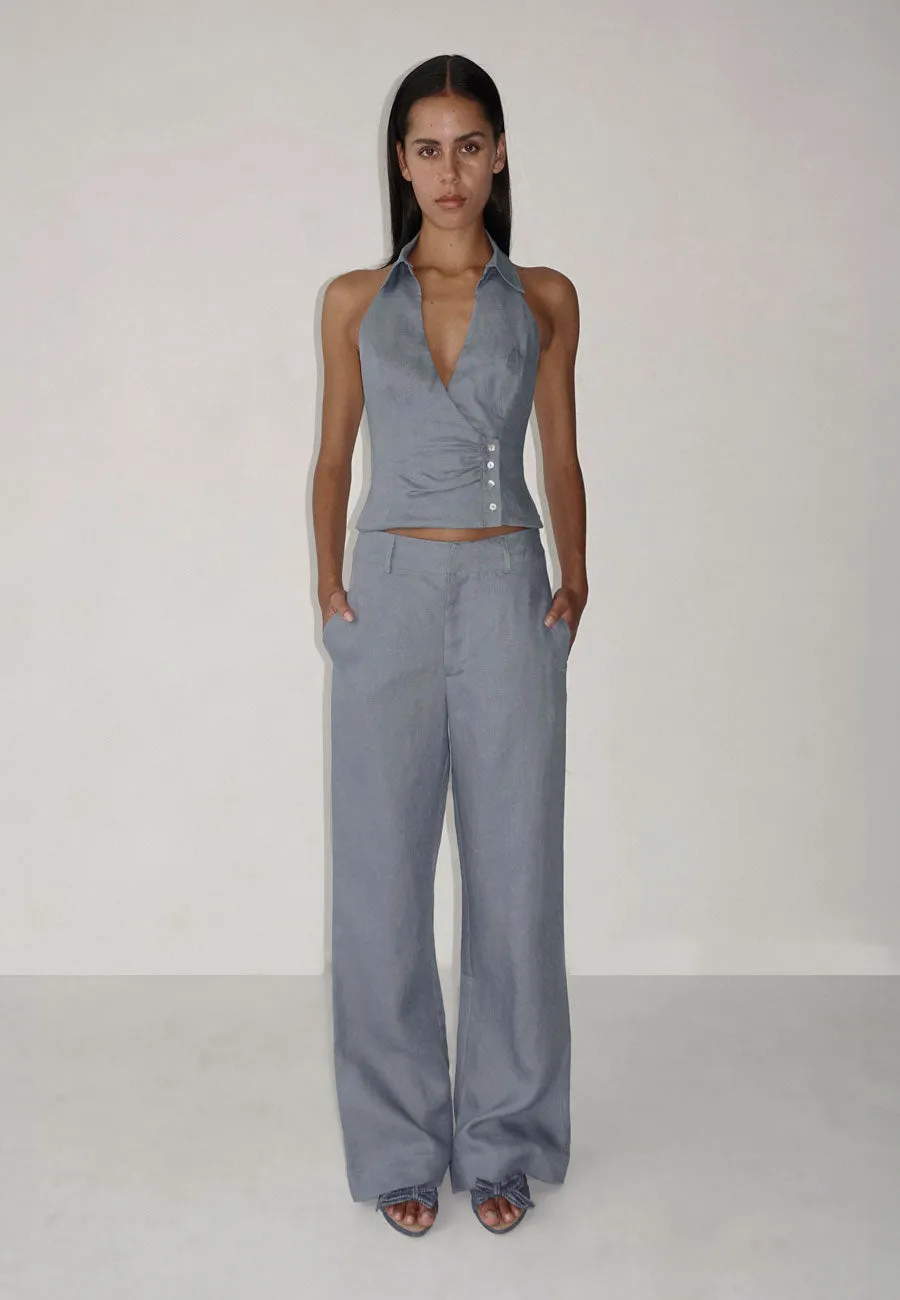 Ownley Baxter Linen Pant Slate