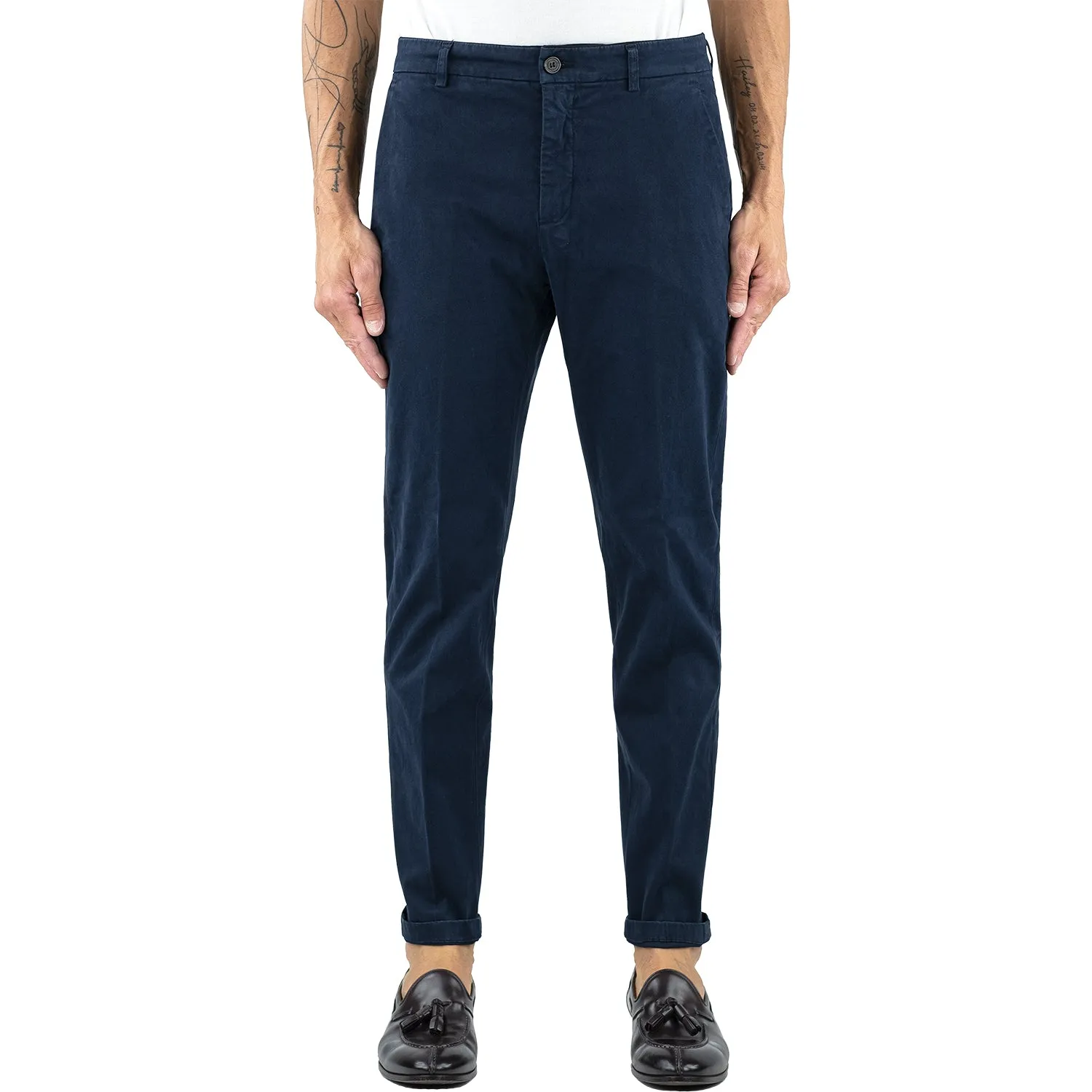 Pantalone DEPARTMENT 5 Prince in Cotone Stretch Blu Navy