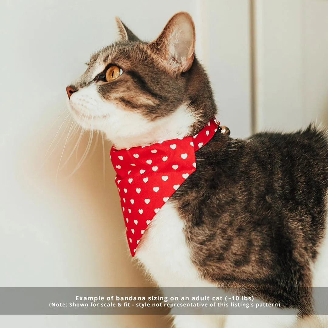 Pet Bandana - "Fairfield" - Light Blue Floral Denim Chambray Bandana for Cat   Small Dog / Wedding / Slide-on Bandana / Over-the-Collar (One Size)