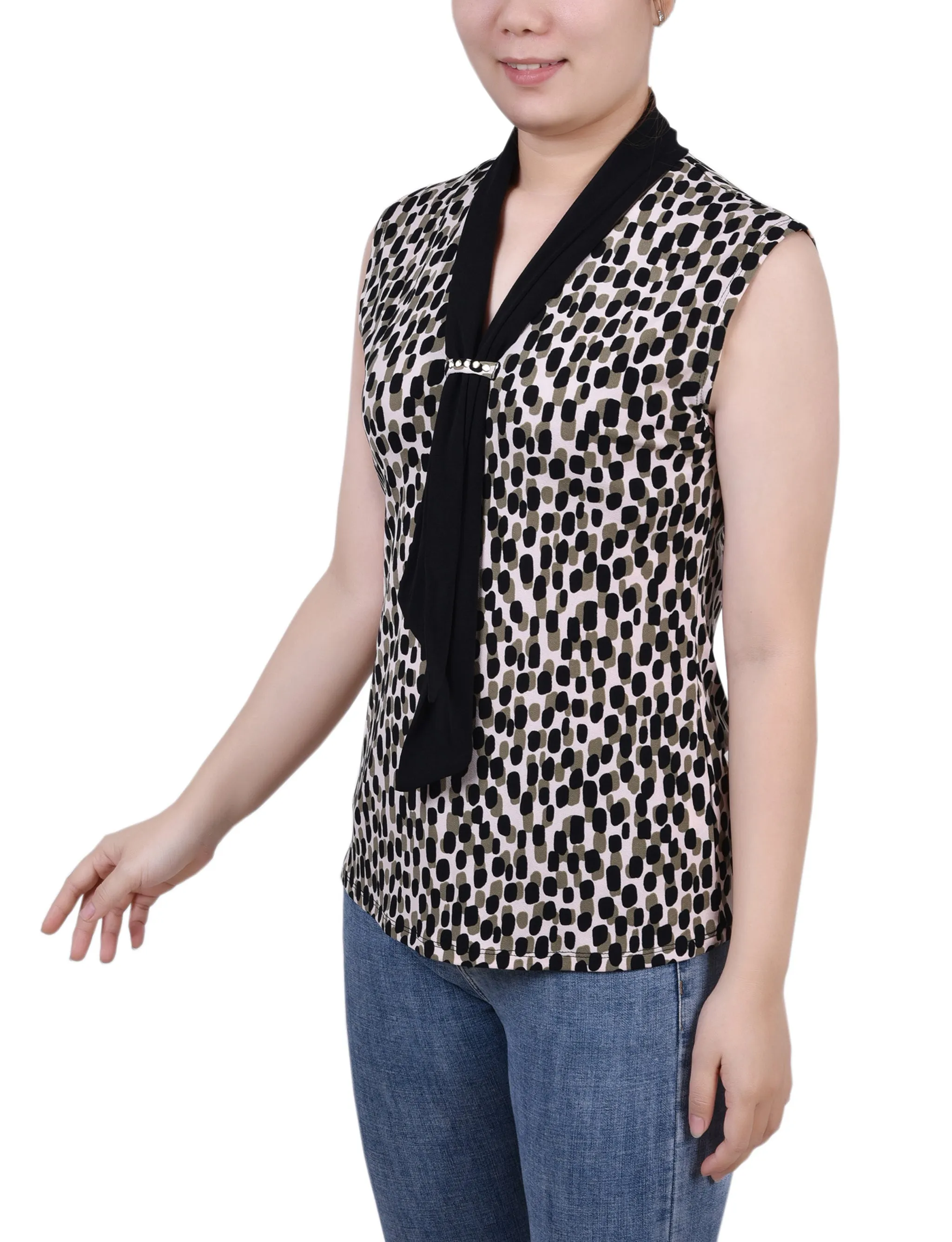 Petite Sleeveless Scarf Top