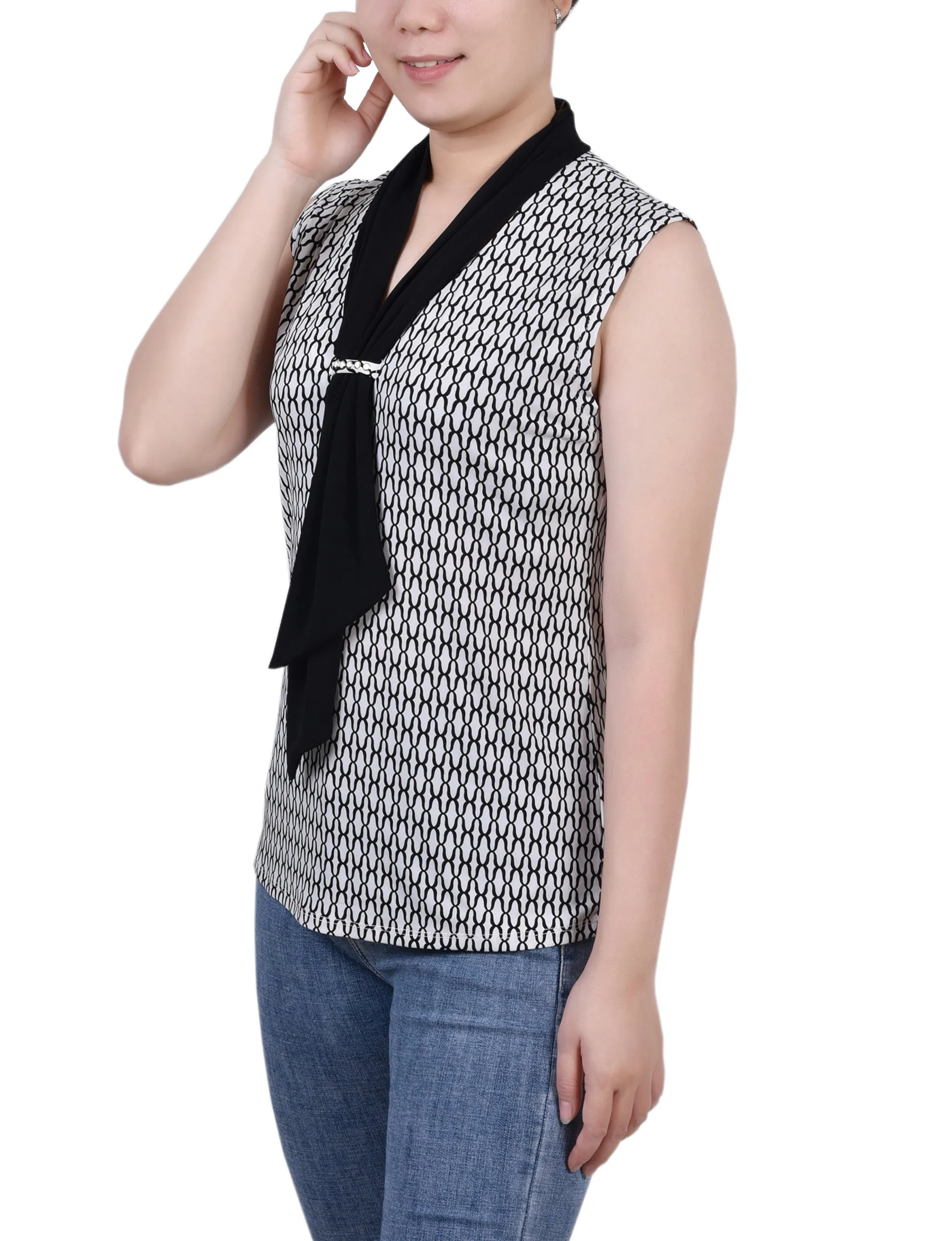 Petite Sleeveless Scarf Top