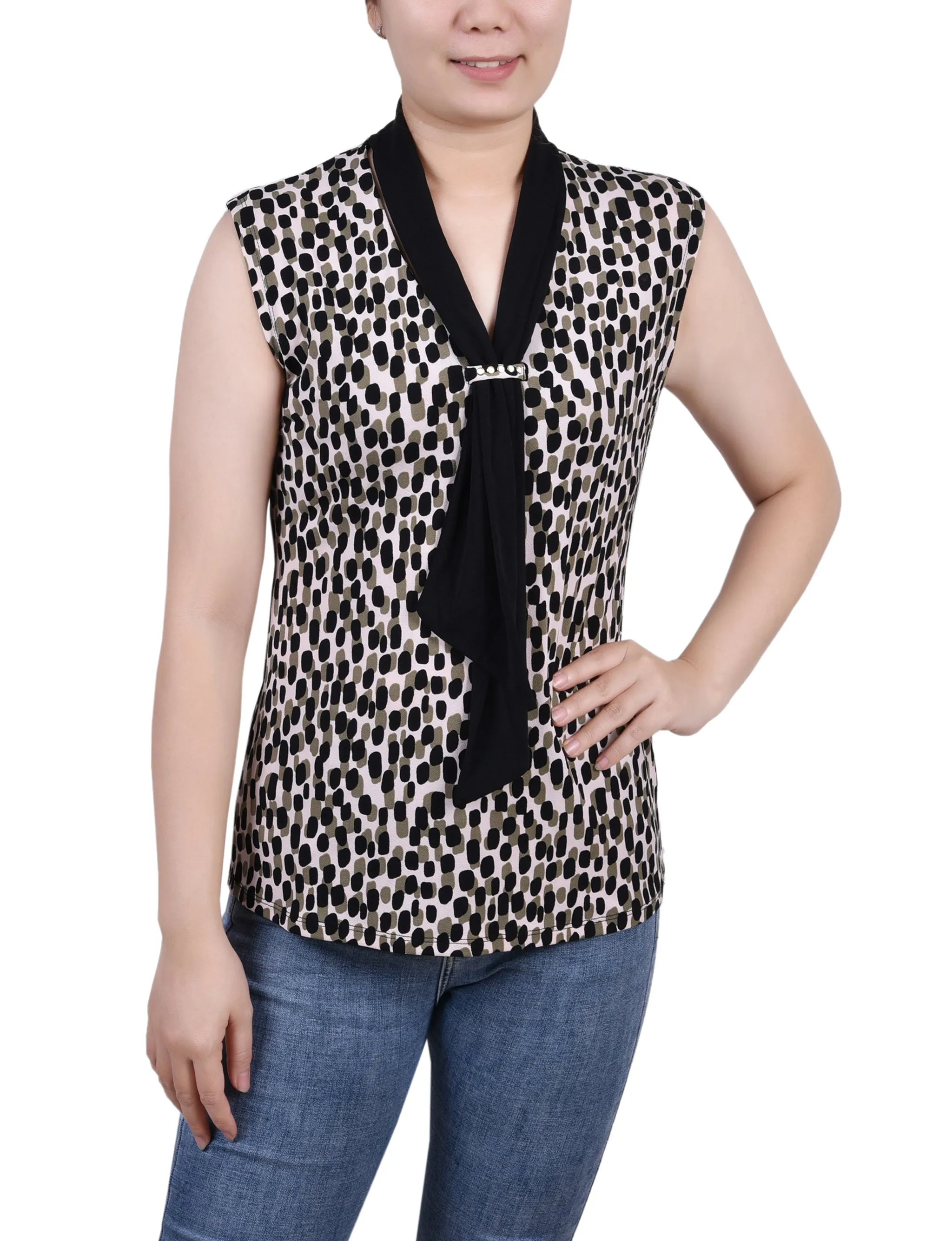 Petite Sleeveless Scarf Top