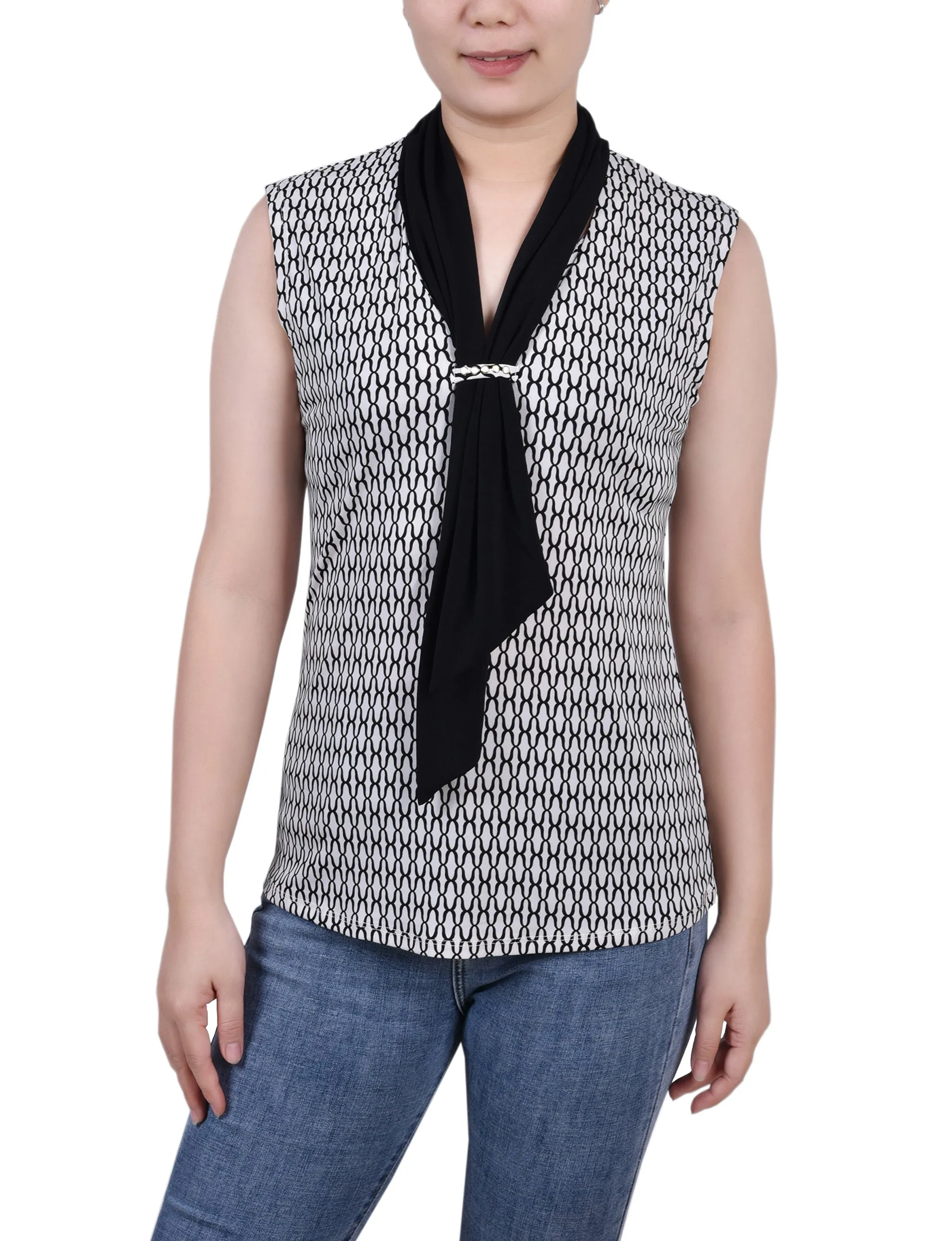 Petite Sleeveless Scarf Top