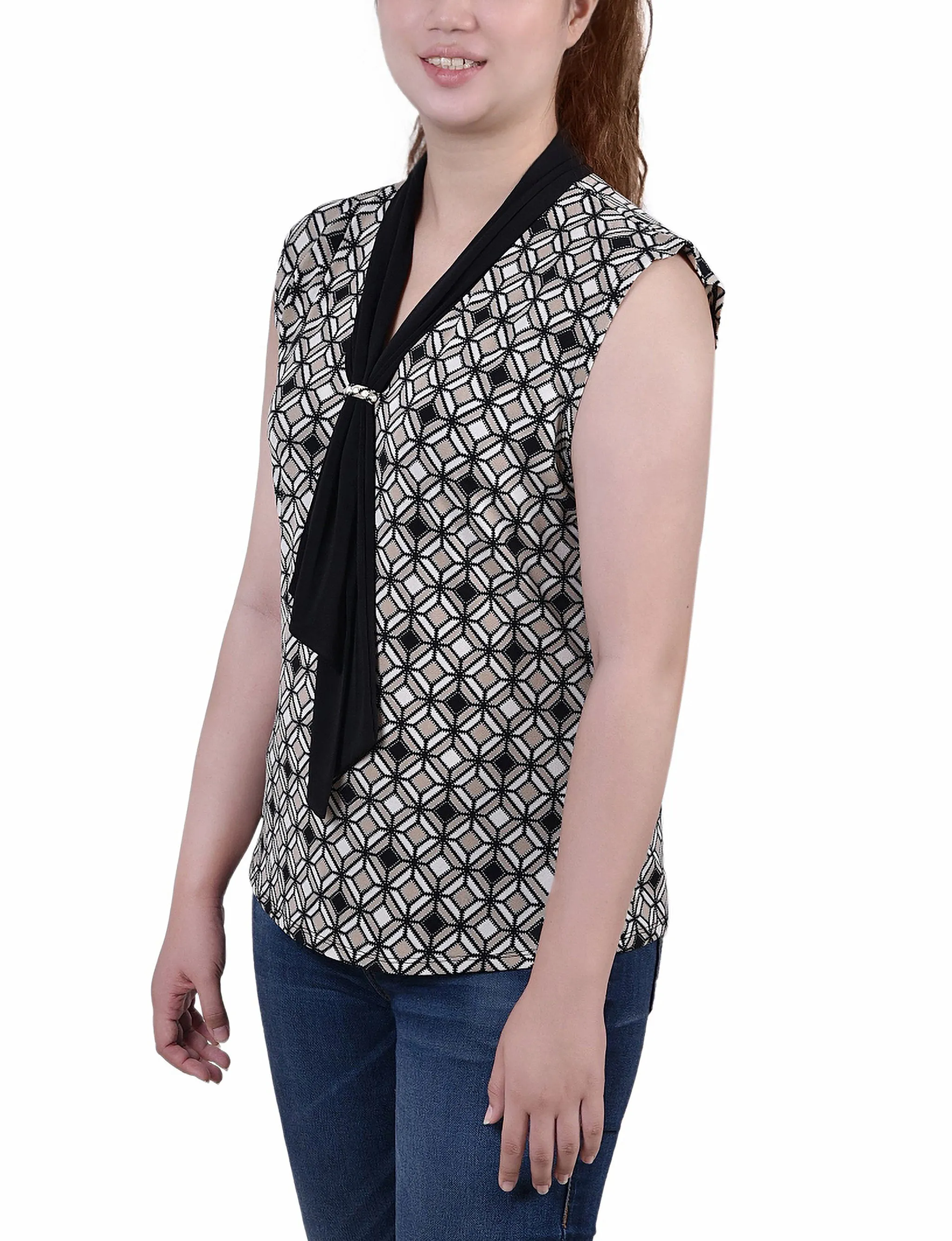 Petite Sleeveless Scarf Top