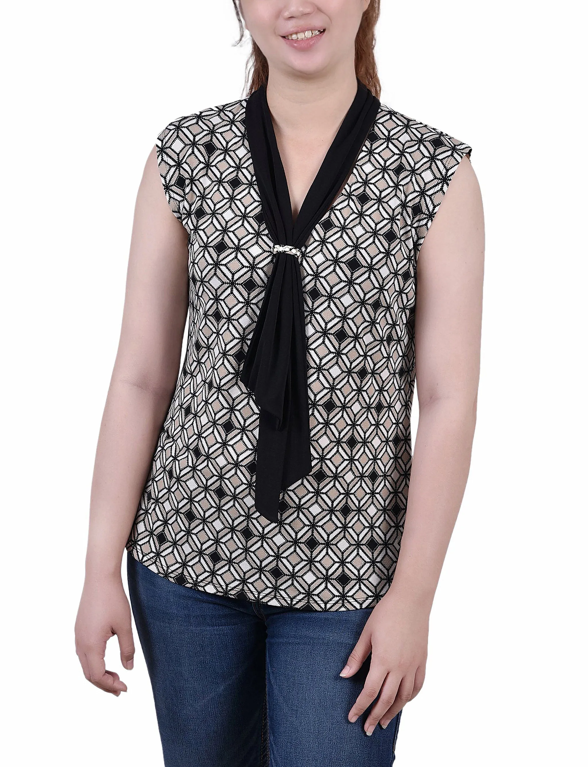 Petite Sleeveless Scarf Top