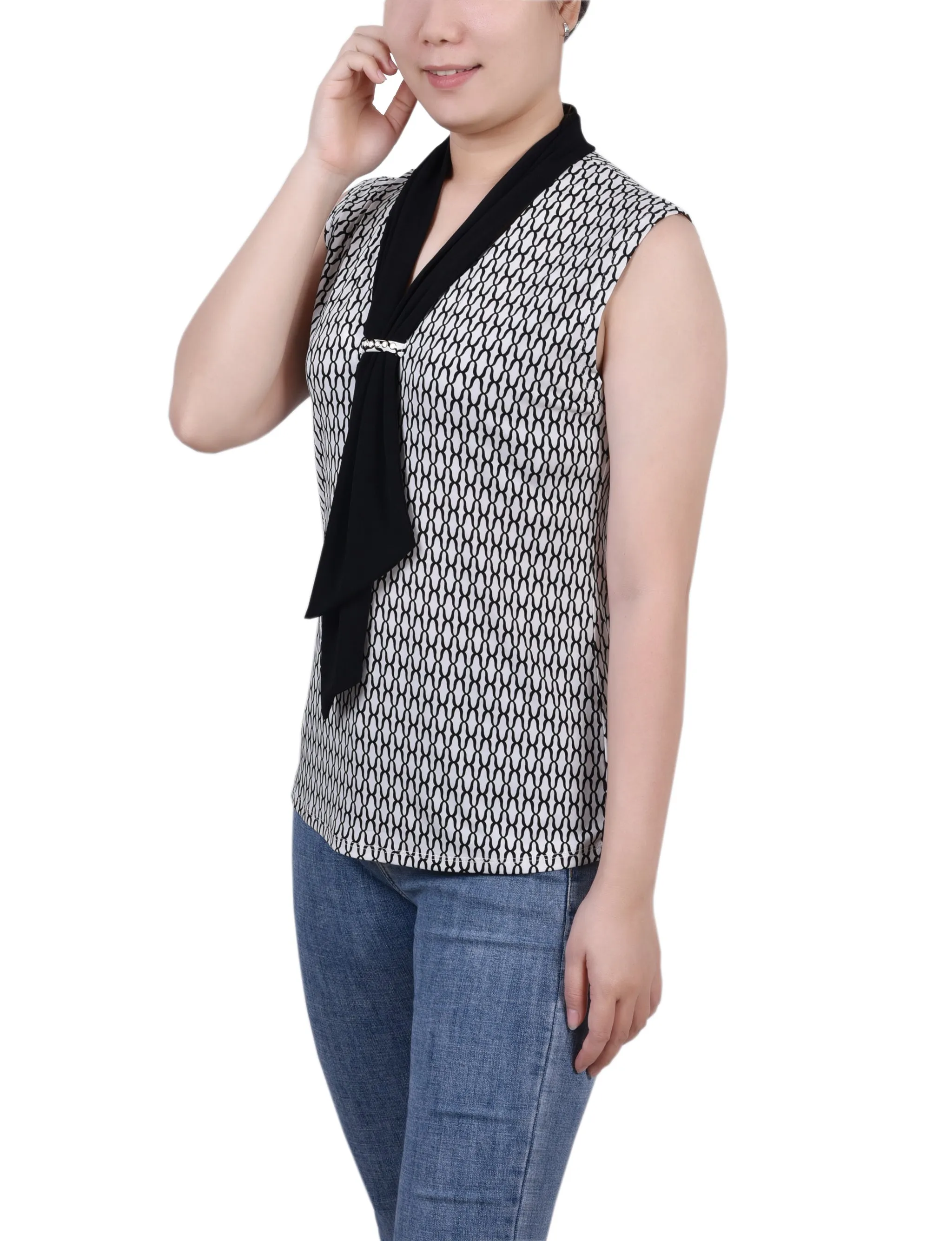 Petite Sleeveless Scarf Top