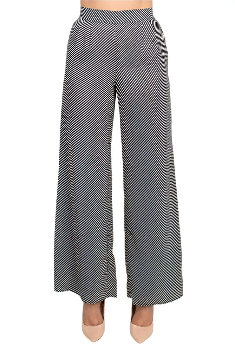 Philosophy Mid Waist Pull On Wide Leg Pleat Front Encased Elastic Back Woven Pants