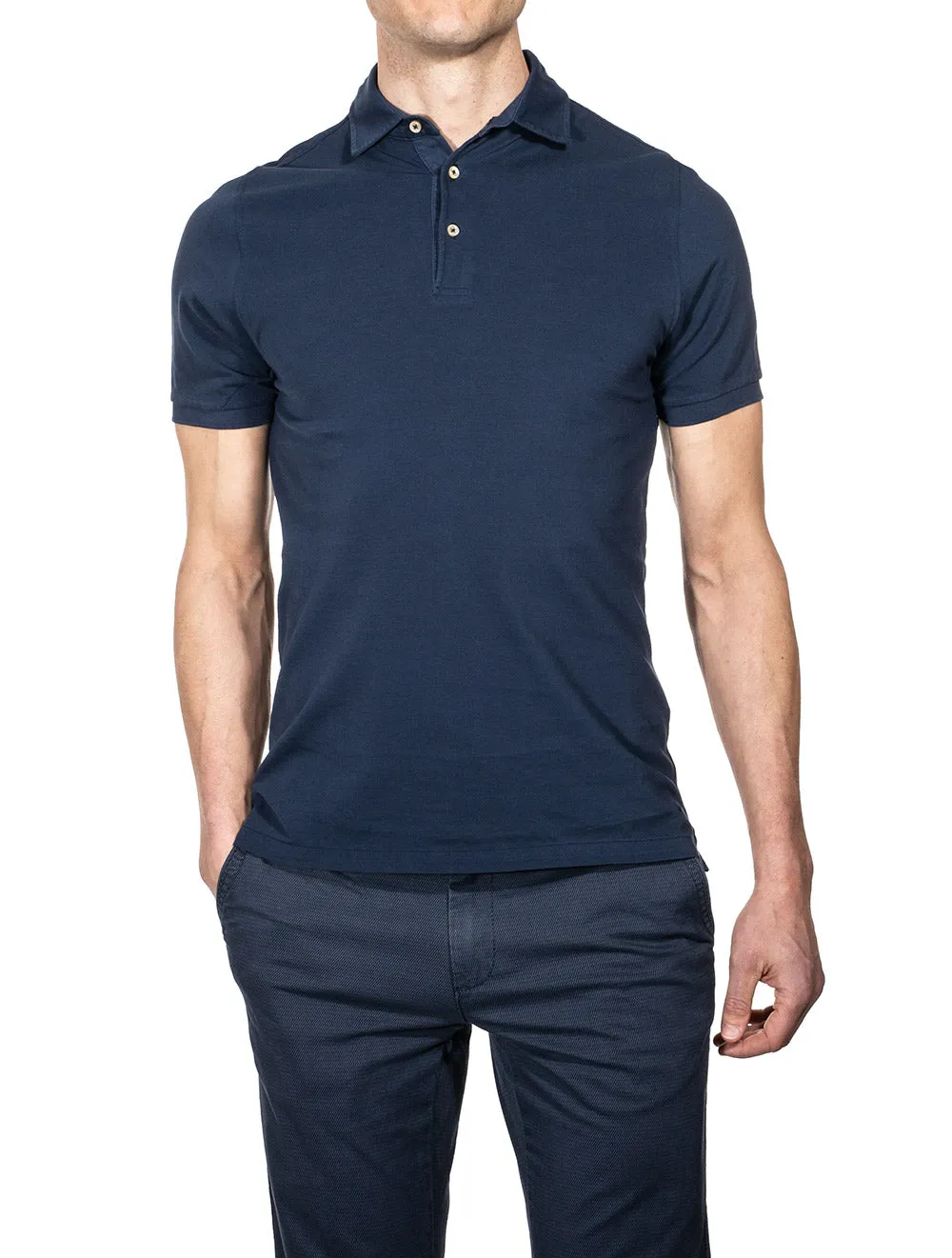 Pigment Dyed Polo Shirt Navy