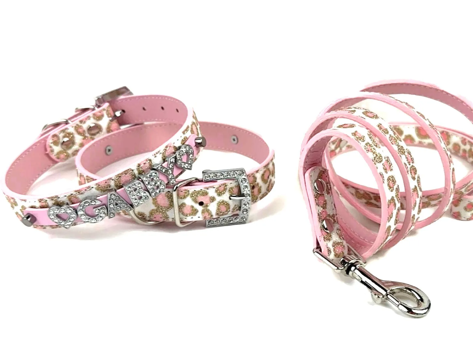 Pink Vanilla Cheetah Personalized Pet Collar