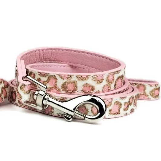 Pink Vanilla Cheetah Personalized Pet Collar