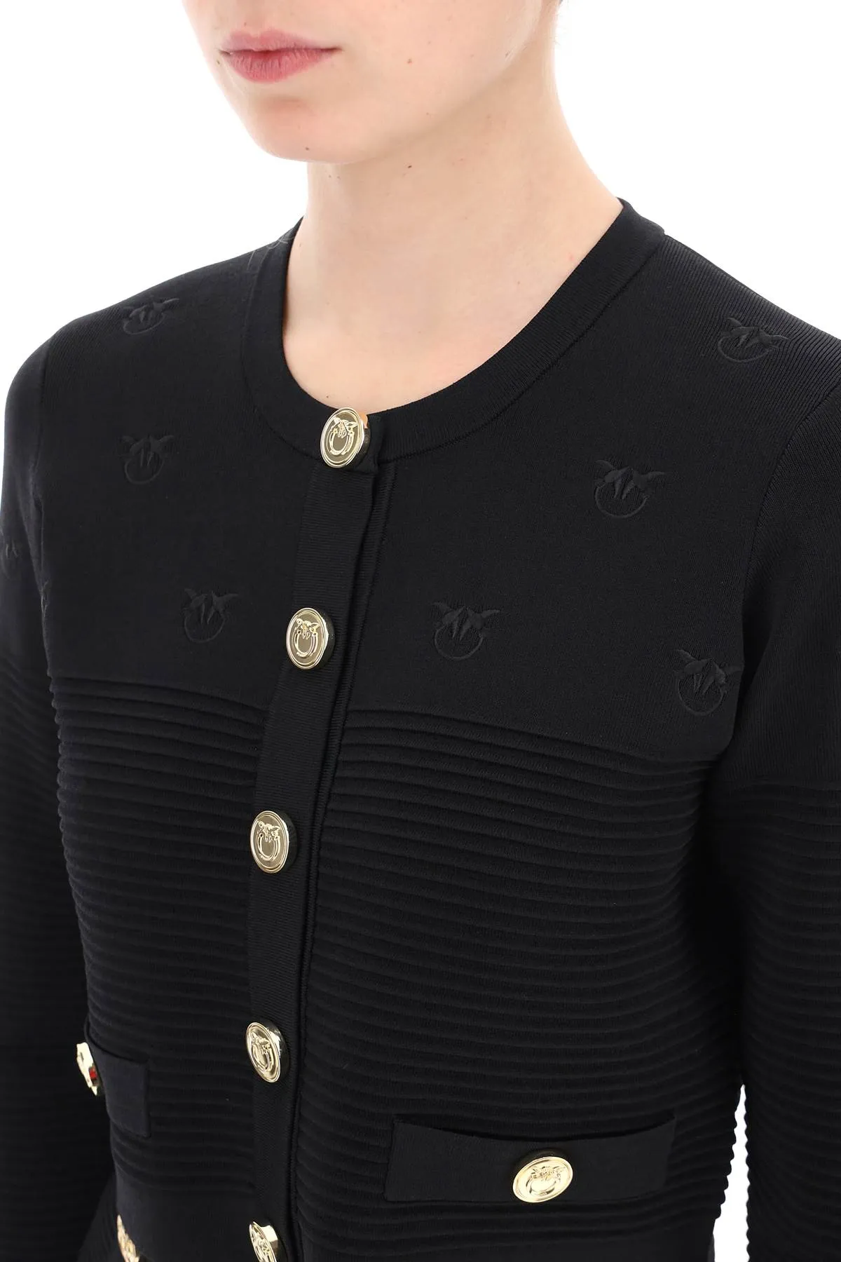 Pinko Ciliegio Cardigan With Love Birds Detailing