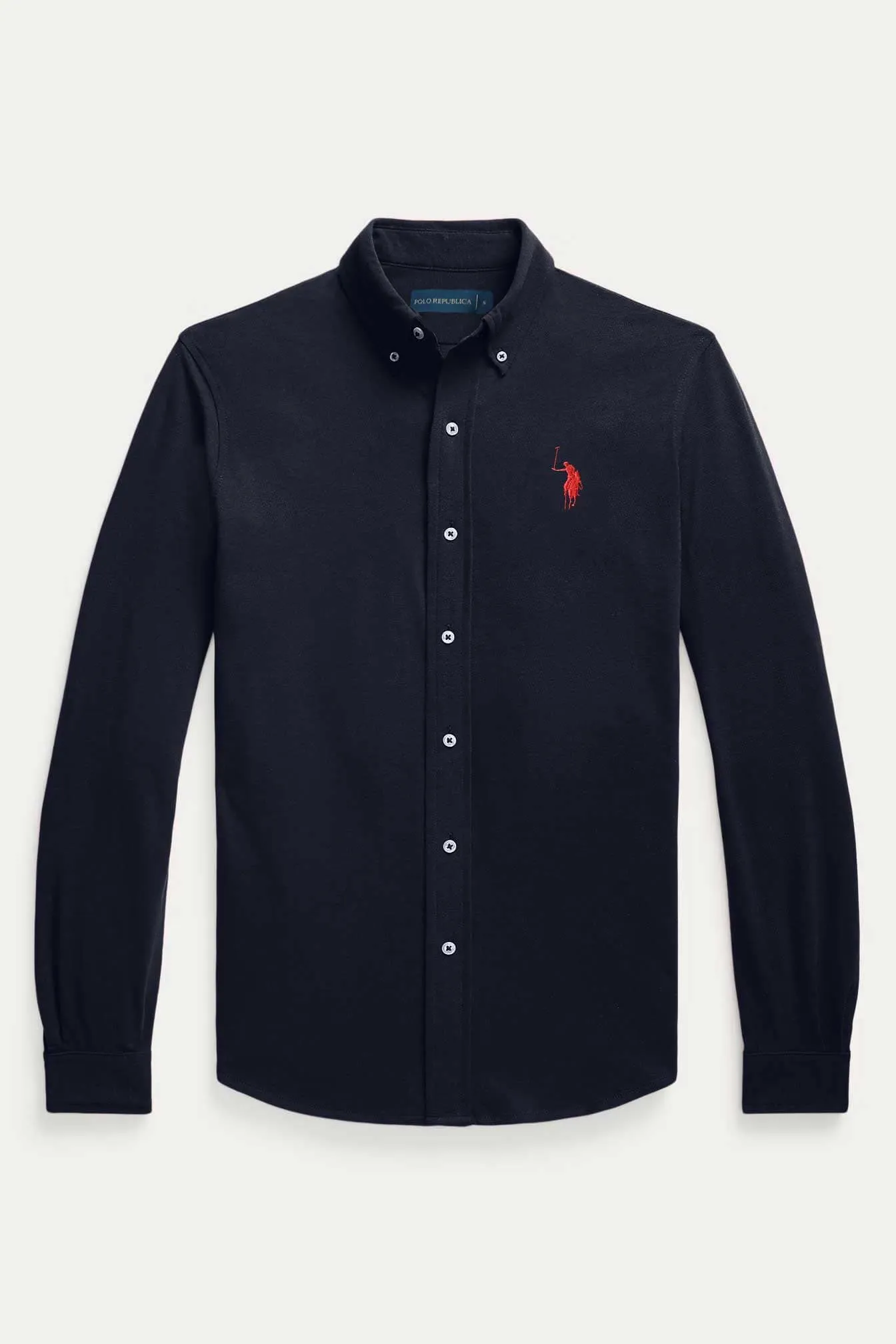 Polo Republica Men's Contrast Pony Embroidered Casual Shirt