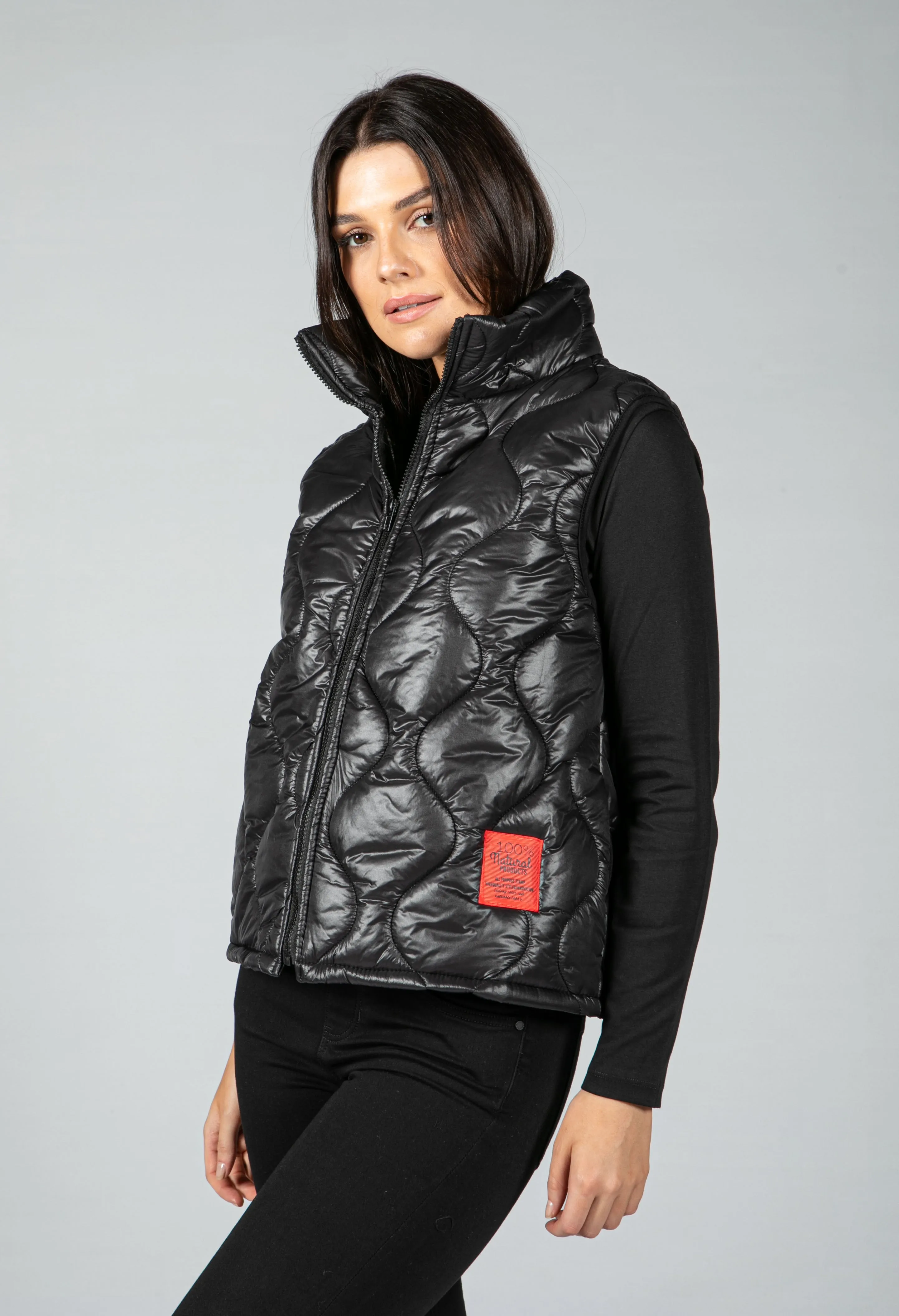 Quilted Gilet in Black