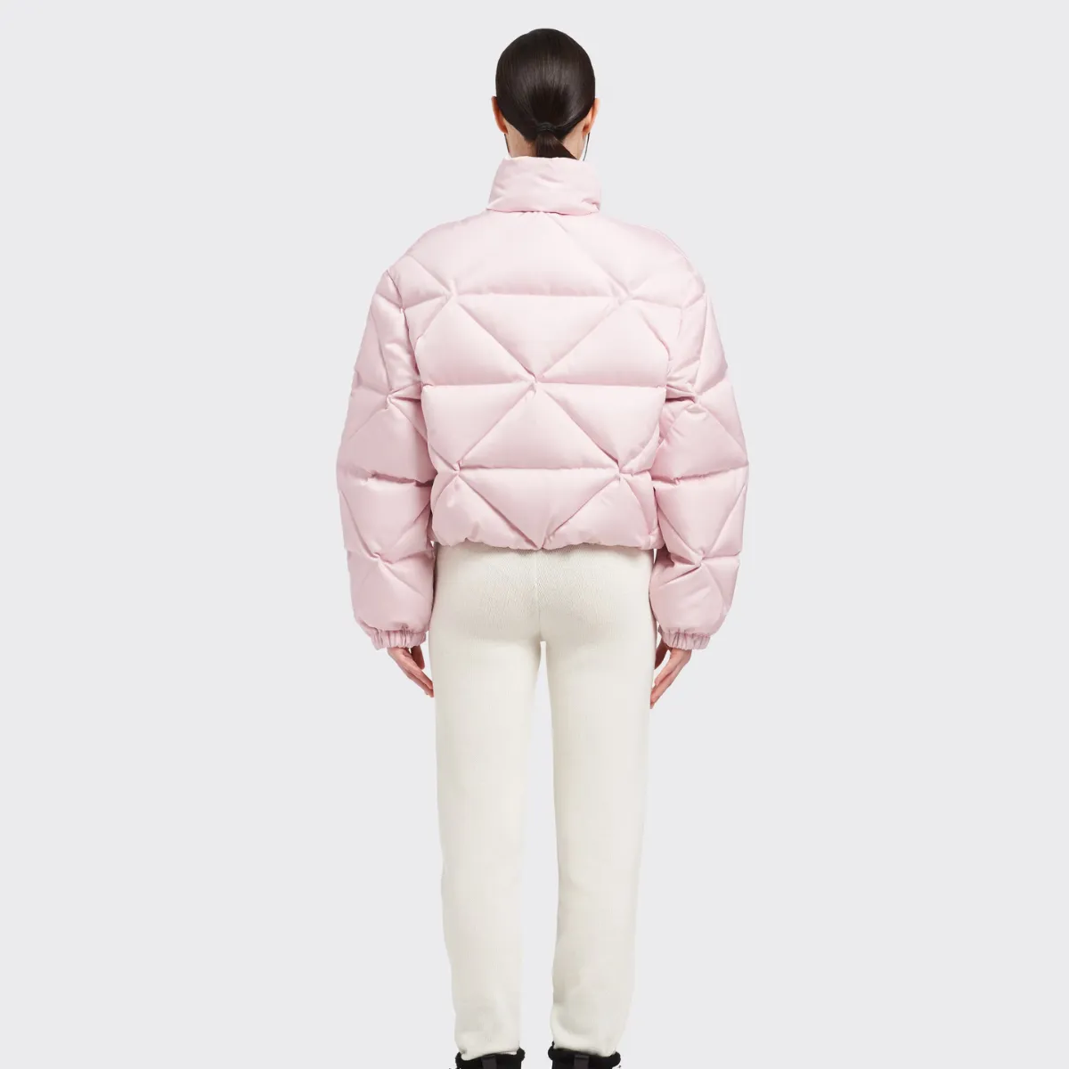 Re-Nylon Gabardine cropped down jacket