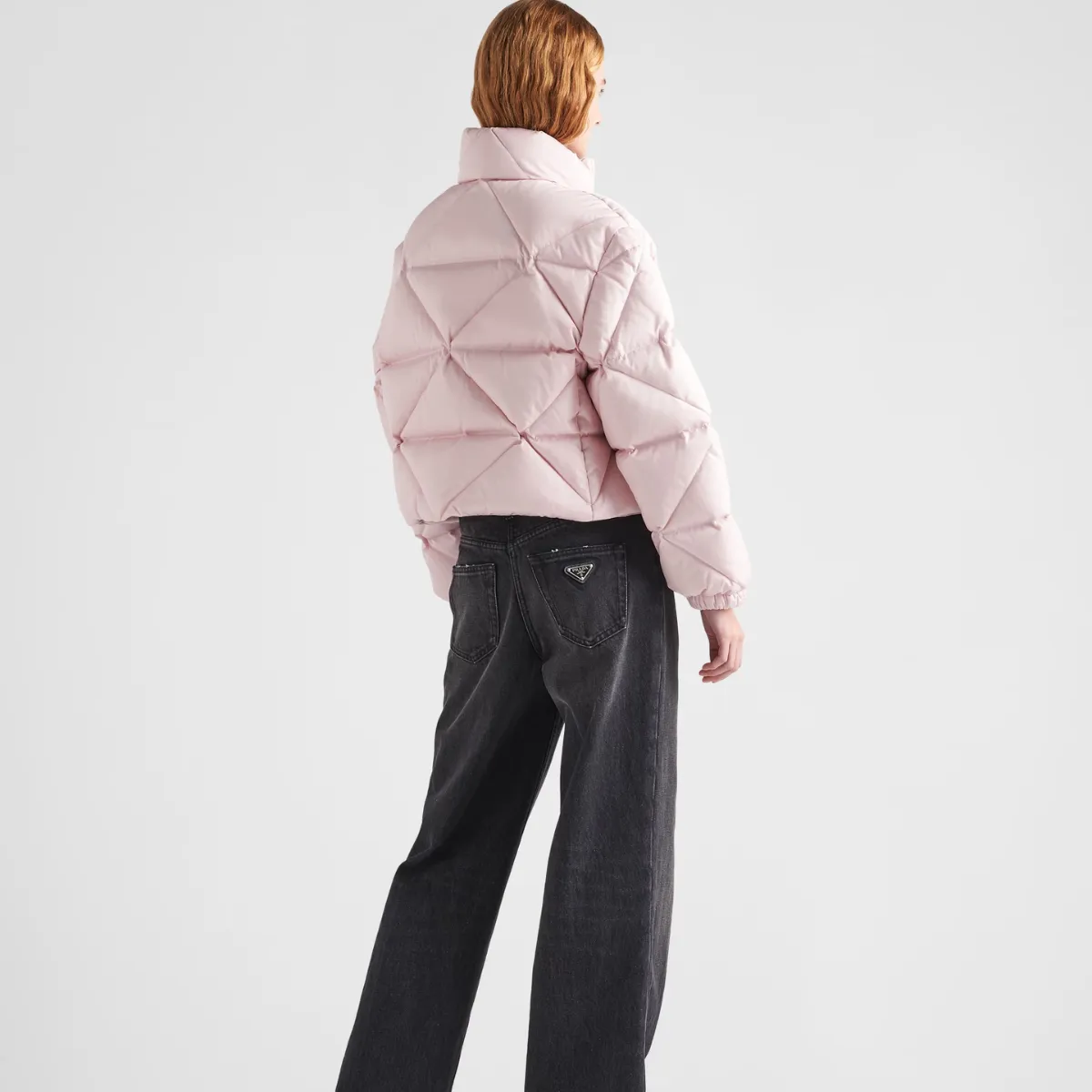 Re-Nylon Gabardine cropped down jacket