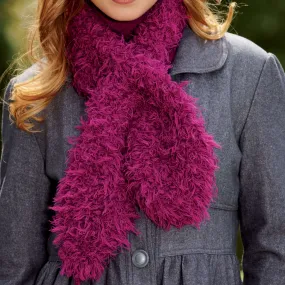 Red Heart Knit Keyhole Tuck Scarf