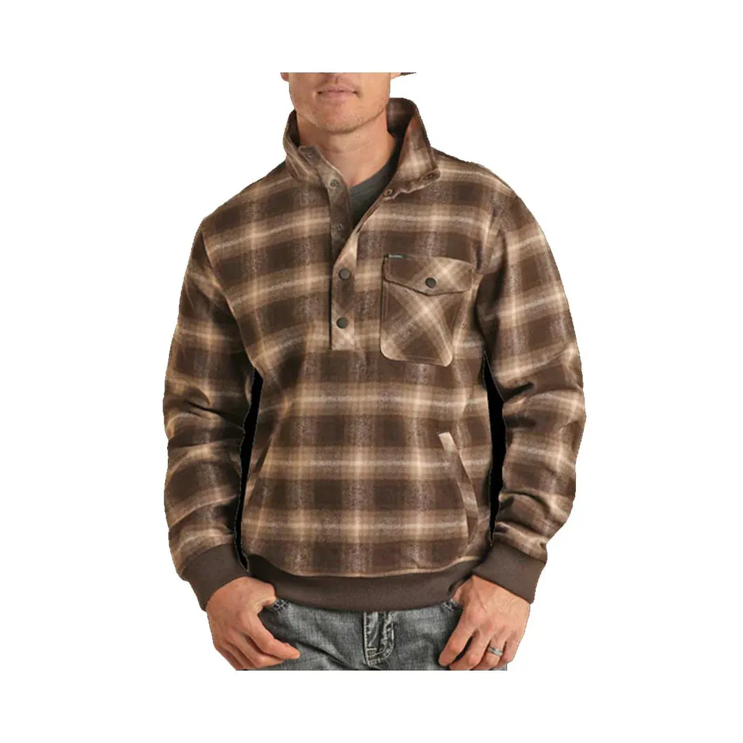 Rock & Roll Men's Plaid Henley Bomber Jacket BM91C02302