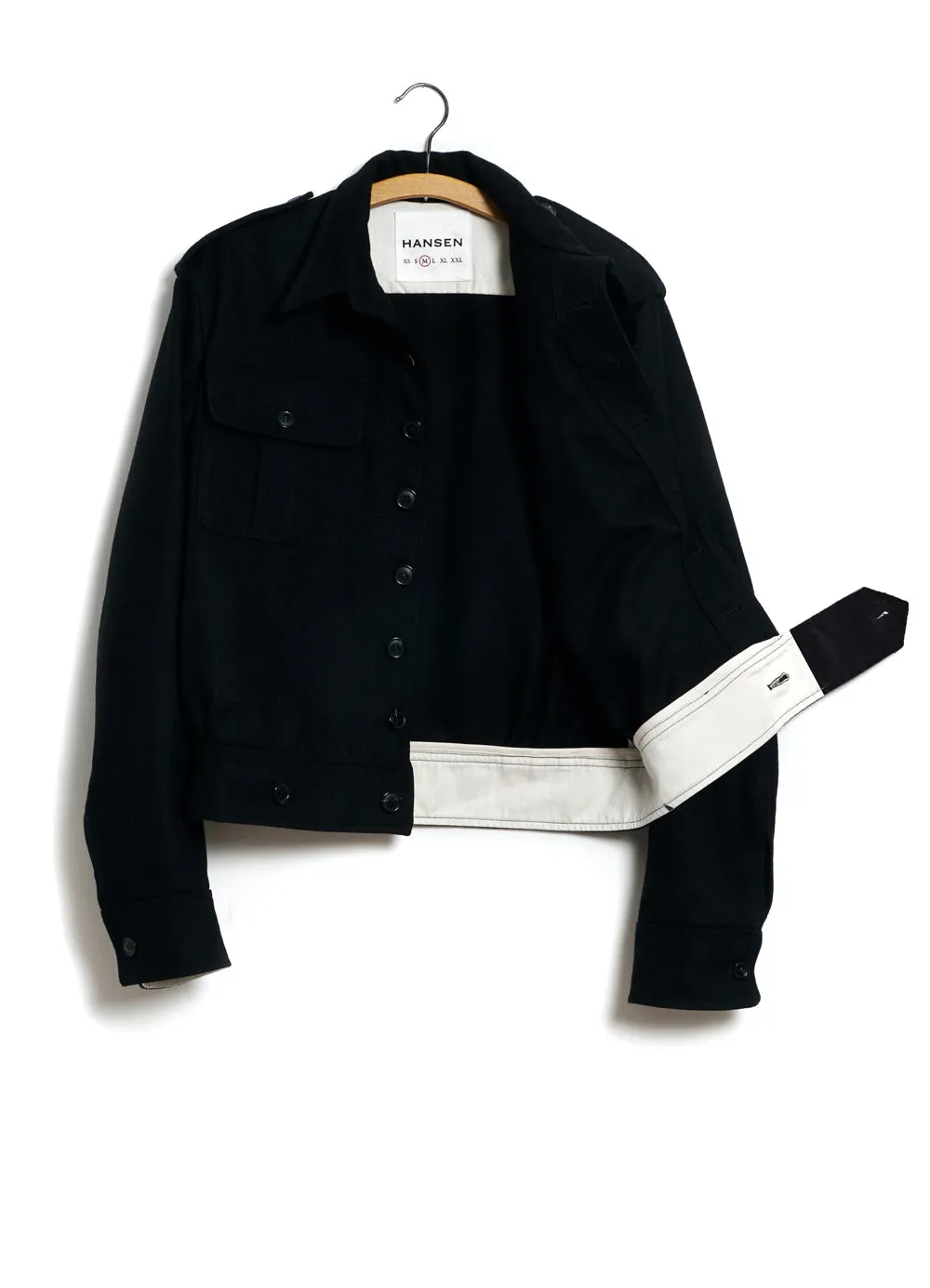 SANDER 28-30-2 | Short Utility Jacket | Black Wool