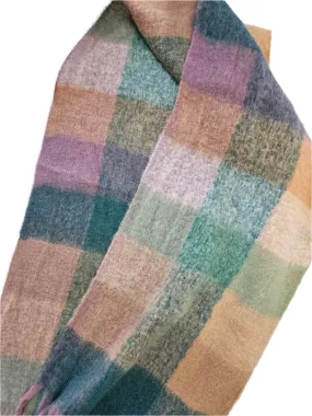 Scarf  Green, Tan, Purple  Pastels Super Soft  Warm Women's Z443750