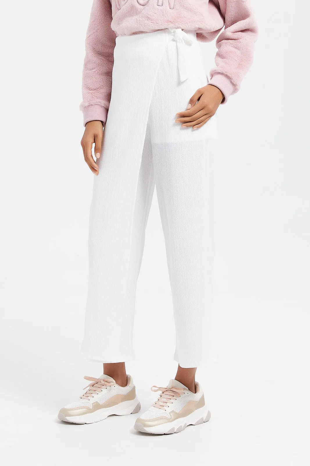 Senior Girls White Overlay Culottes